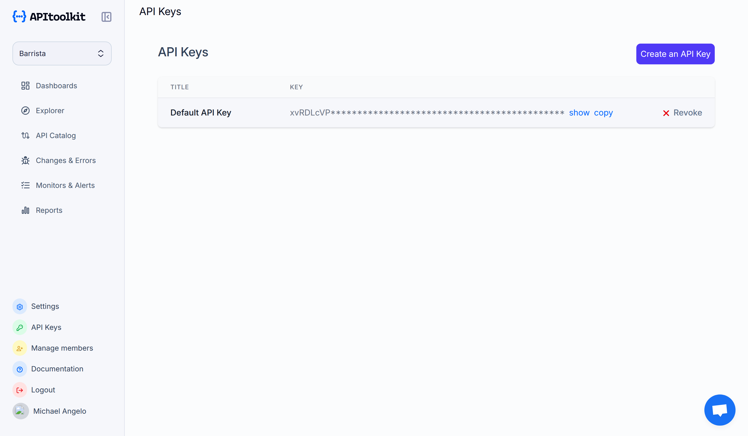 Screenshot of monoscope’s settings popup